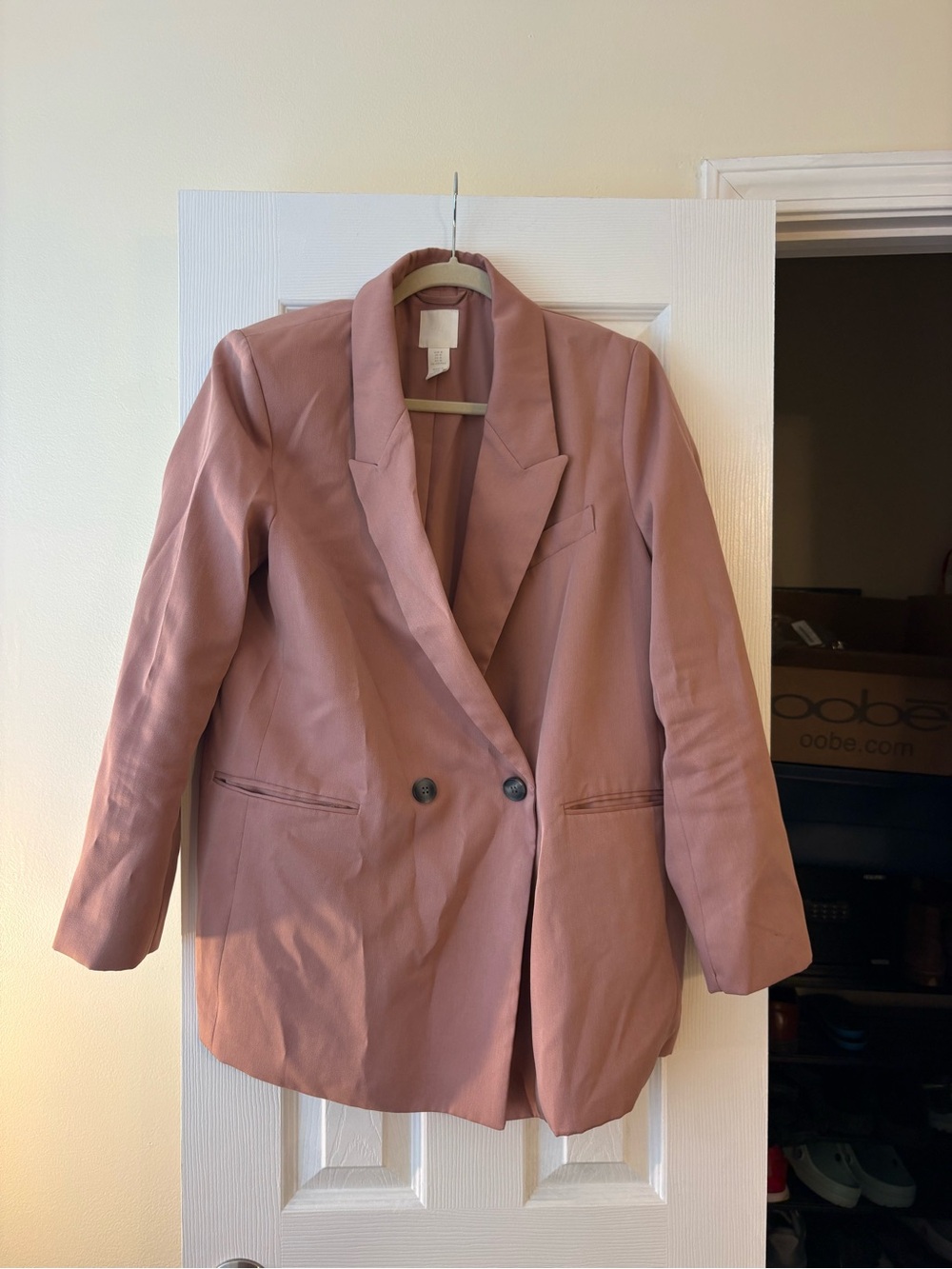H&M Mauve Pink Double-Breasted Blazer